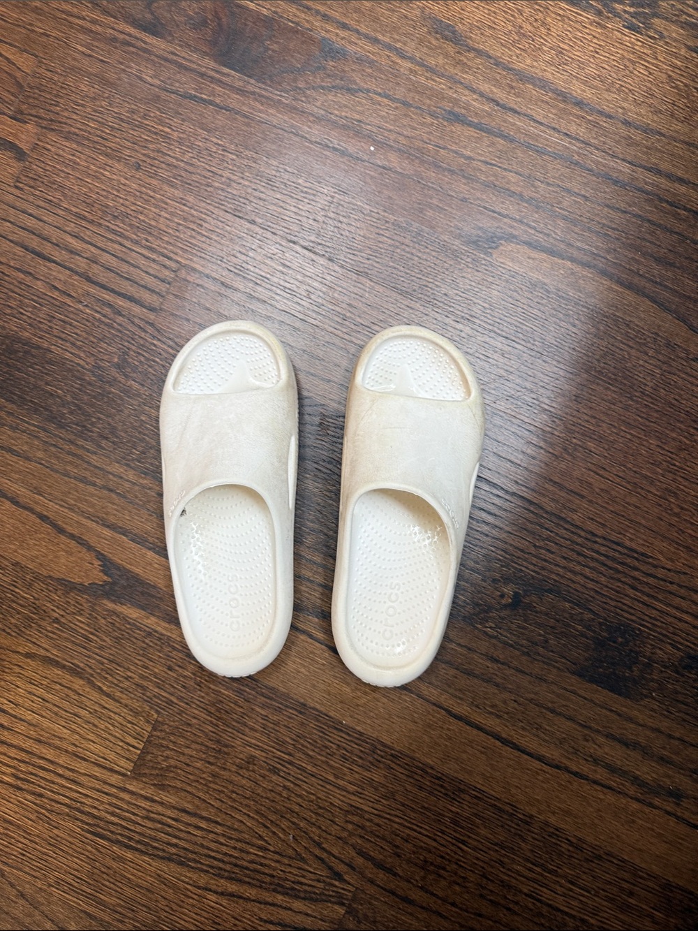CROCS Slide Sandals in Light Beige/Cream